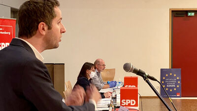 Leon Hahn bei seiner Kandidatenrede